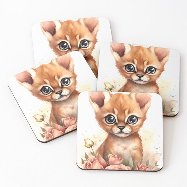 Item preview, Caracal Animal Clipart, Savannah Animal in Roses, Floral Fauna Art, Animal in Roses, Flower Beast, Wild in Bloom, Watercolor Graphic designed and sold by CoolorPainting.
