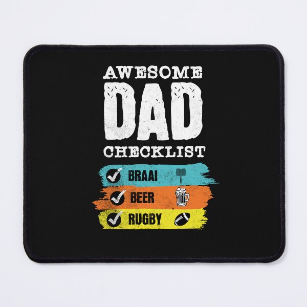 Item preview, Awesome Dad Checklist Braai Beer Rugby South African Braai Dad designed and sold by Huesoffun.