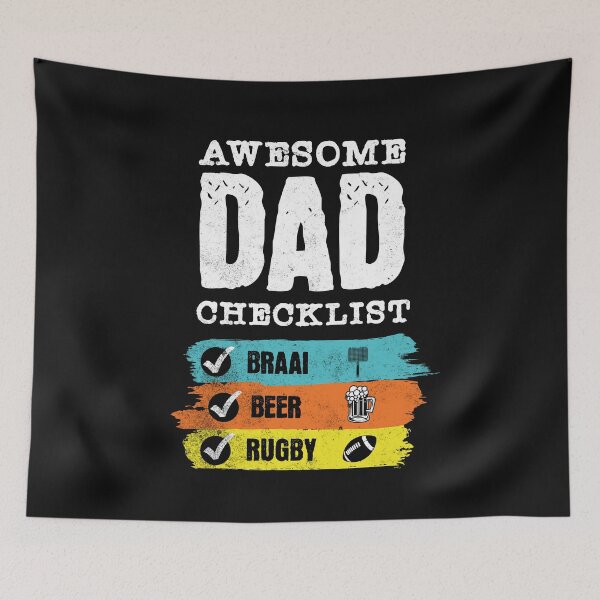 Item preview, Awesome Dad Checklist Braai Beer Rugby South African Braai Dad designed and sold by Huesoffun.