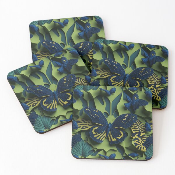 Item preview, Immersive Journey with Tangy Kiwis Colours and Delicate Butterflies in 4K Op Art designed and sold by AmazingLab.