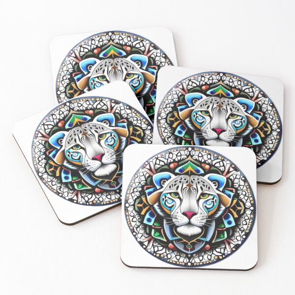 Item preview, Arctic tiger mandala style designed and sold by MyStickeroonies.