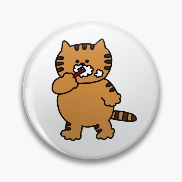 Item preview, the Cat brushing teeth designed and sold by superbaechoo.