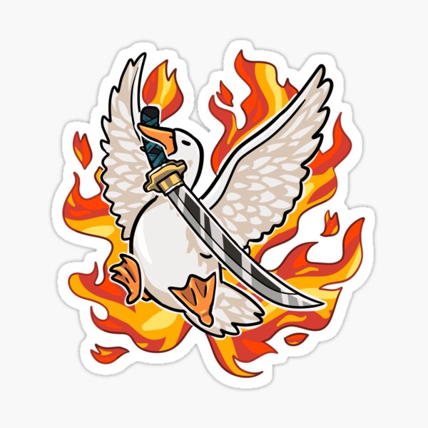 Item preview, Quack Attack - Samurai Duck with Fire Katana Sword designed and sold by jepchan.