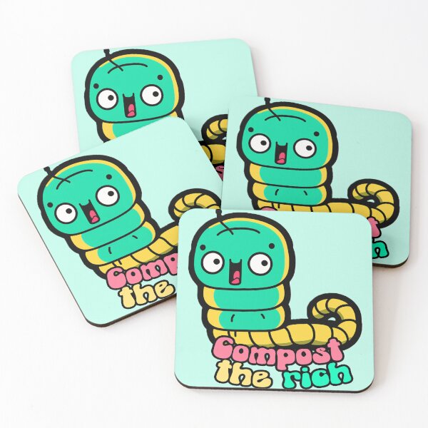 Item preview, Compost The Rich - Beautiful bright funny worm design designed and sold by Bug & Brush.