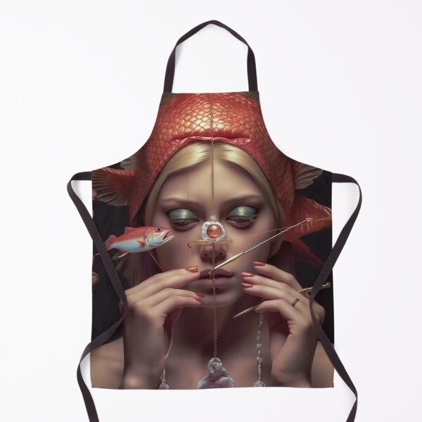 Item preview, A woman entwined with fish futuristic and surrealistic  designed and sold by MichaAI.