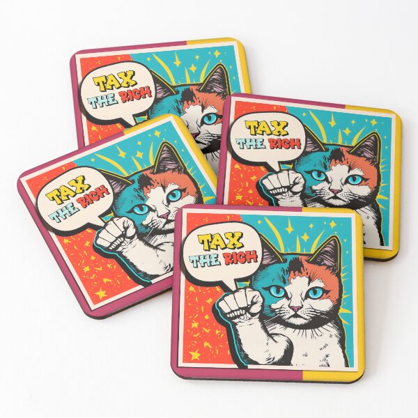 Item preview, Tax The Rich - Beautiful bright funny cat design designed and sold by Bug & Brush.