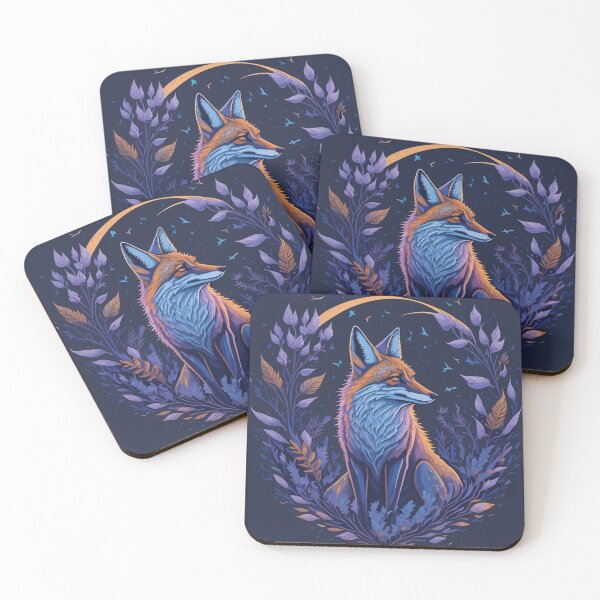 Item preview, Embrace the Mystical Night: A Fox Surrounded by Wildflowers designed and sold by uncommonoath.