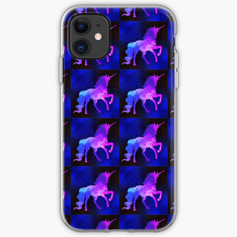 Majestic Rainbow Galaxy Unicorn Checkerboard Pattern Iphone Case