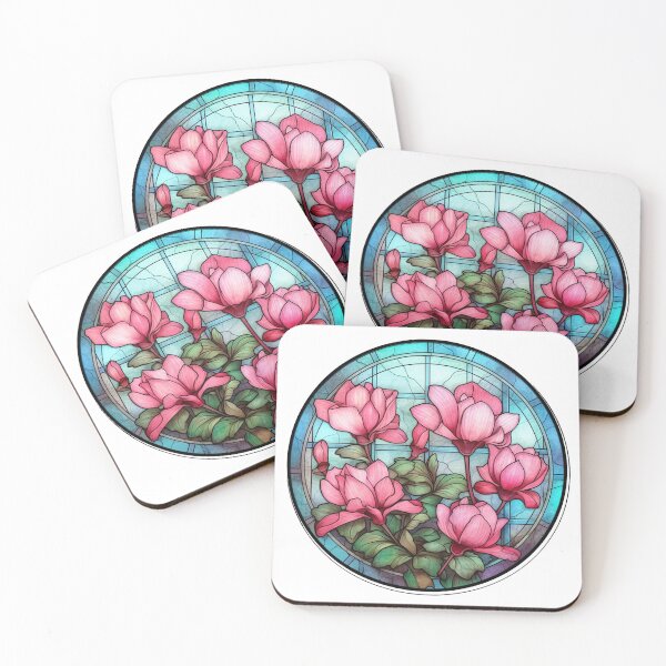 Item preview, stained-glass flower round shape designed and sold by chameleon-crook.