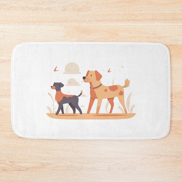 Item preview, Dogs walking off leash illustration  designed and sold by ArtfulHorizons.
