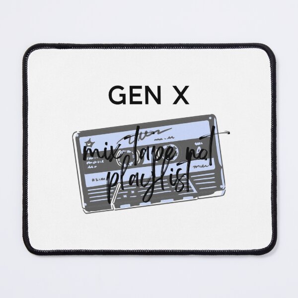 Item preview, gen x mixtape not playlist text graphic v1a white background designed and sold by fishpressink.