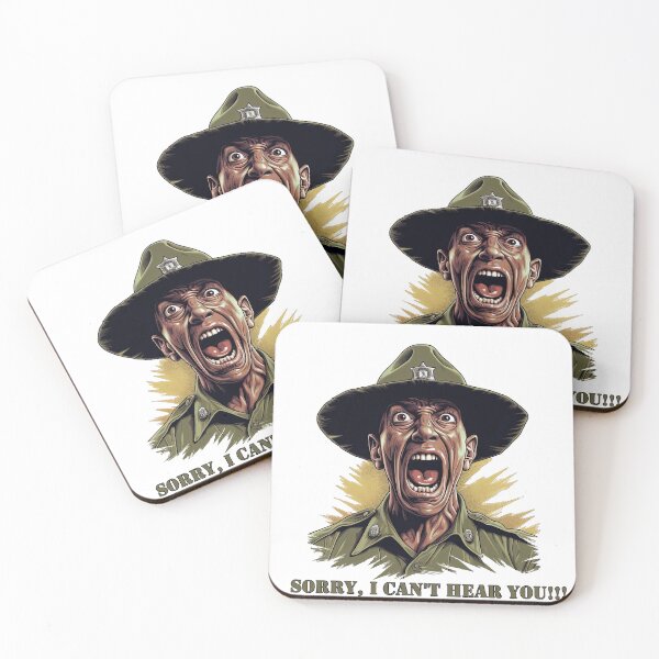 Item preview, US Drill Sergeant Screaming 'Sorry, I Can't Hear You' Motivational Military Tee designed and sold by Art-Syndicate.