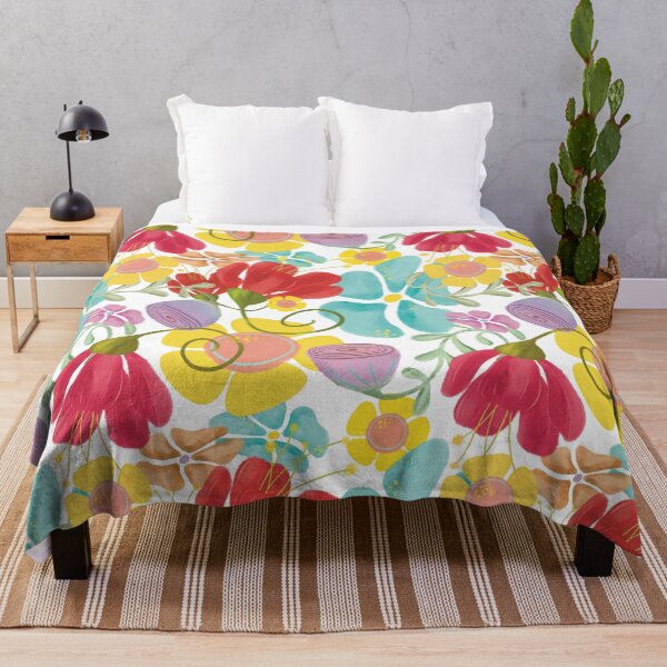 Aperçu de l'œuvre Be Kind Maximalist Bold Floral Print créée et vendue par Jennifer Margrave-Garcia.