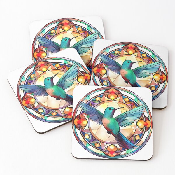 Artikelvorschau, Buntglas-Kolibri in runder Form entworfen und verkauft von chameleon-crook.