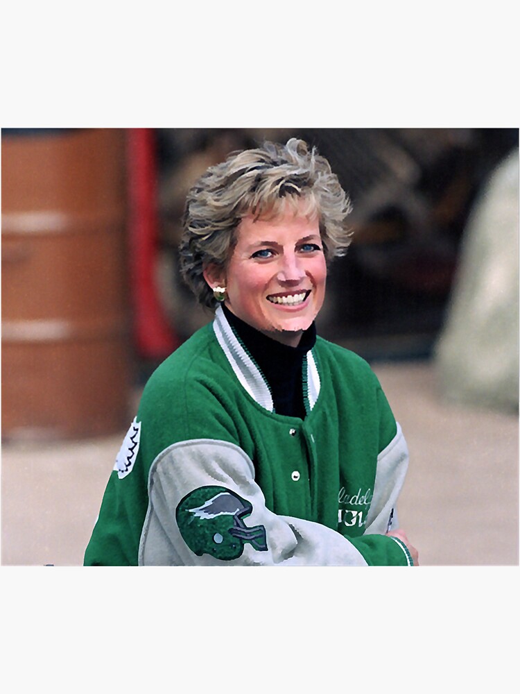 THE VINTAGE PRINCESS DIANA LOVES TO WEAR A JACKET WITH THE EAGLES SHIRT AND  STICKER ' Sticker for Sale by Thomaszeto