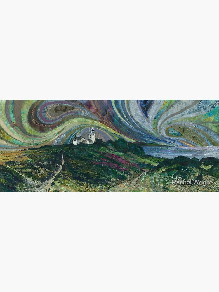 Aperçu 3 sur 3. Impression artistique avec l'œuvre Clifftop Walk - Overstrand à Cromer, Broderie Norfolk - Art textile créée et vendue par RWTextileArt.