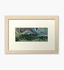 Clifftop Walk - Overstrand to Cromer, Norfolk Embroidery - Textile Art Framed Print