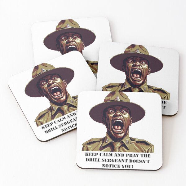 Item preview, "Keep Calm and Pray the Drill Sergeant Doesn't Notice You!" Sticker - Humorous Military Decal designed and sold by Art-Syndicate.