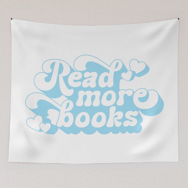 Item preview, Read More Books - Books Lover Quote Retro Pastel Blue Typography designed and sold by Cawaiico.