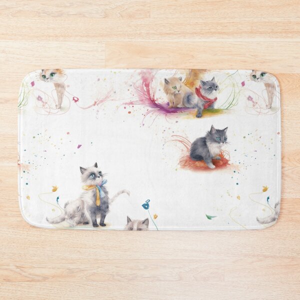 Item preview, Whiskered Whimsy: Watercolor Illustration of Cute Kittens with Wispy Colored Accents designed and sold by Project-Firefly.