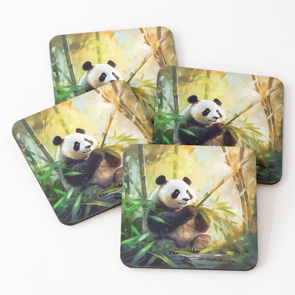 Item preview, Cute Baby Panda Eating a Young Bamboo Shoot designed and sold by Dotty-Designs.