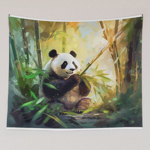 Item preview, Cute Baby Panda Eating a Young Bamboo Shoot designed and sold by Dotty-Designs.