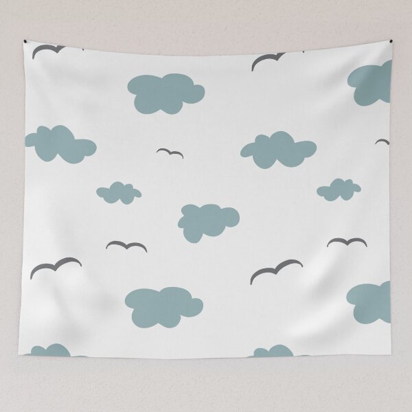 Item preview, Cloud bird sky simple cute seamless pattern  designed and sold by Yana Mustafina | Boho Soulful Designs.