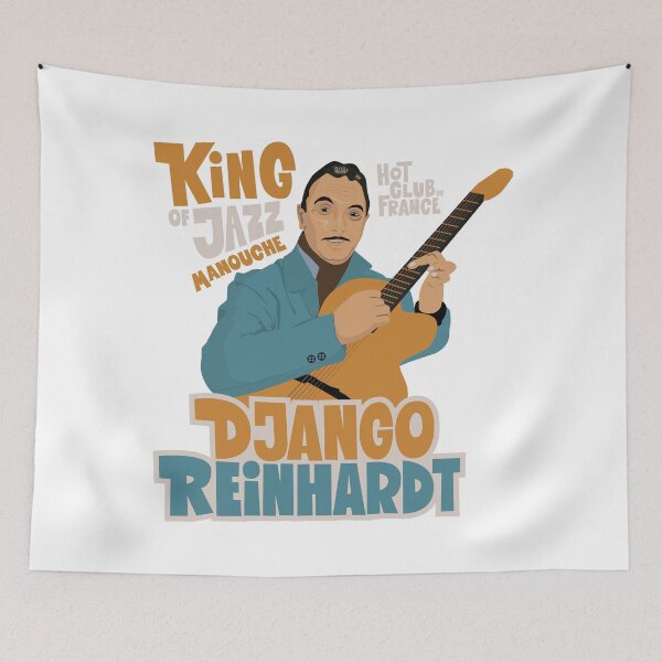 Item preview, Django Reinhardt: A Jazz Guitar Legend Brought to Life with this Captivating Illustration. designed and sold by Boogosh.