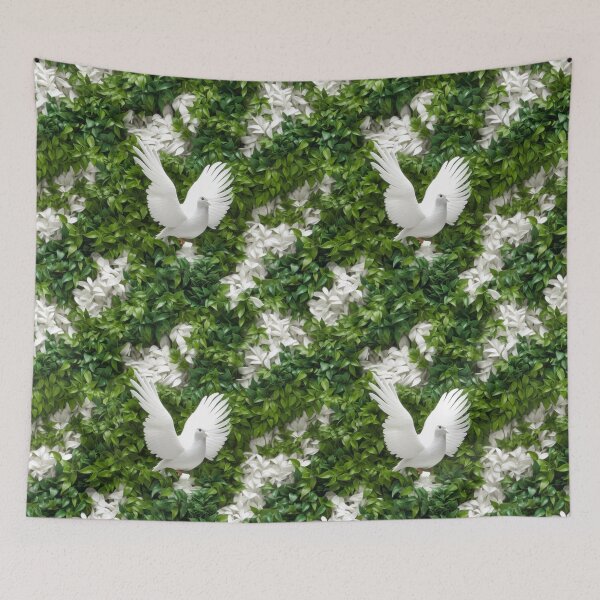 Item preview, Nature's Union: Hedera Helix & White Wedding Pigeon - Maixibilionoxis Vertical Garden Collection designed and sold by Maixibilionoxis.