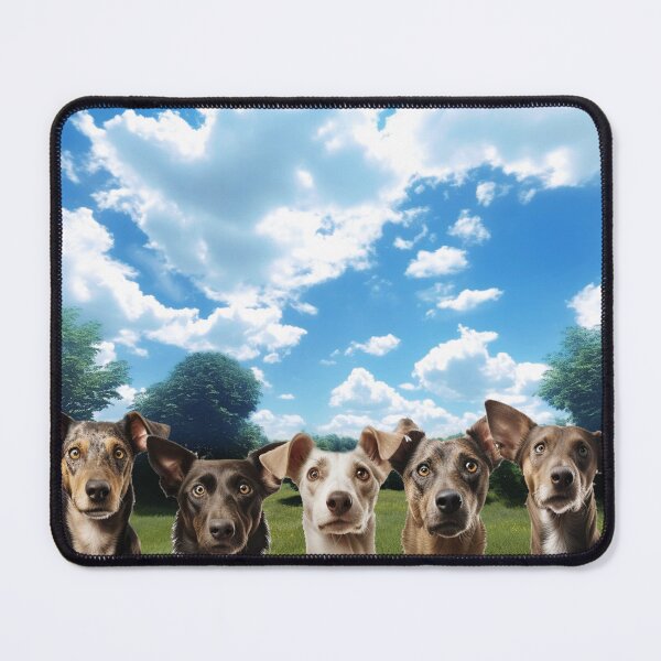 Item preview, Five curious funny dogs looking peeping staring peeking standing on in inside out of through window view designed and sold by zand-n-zive.