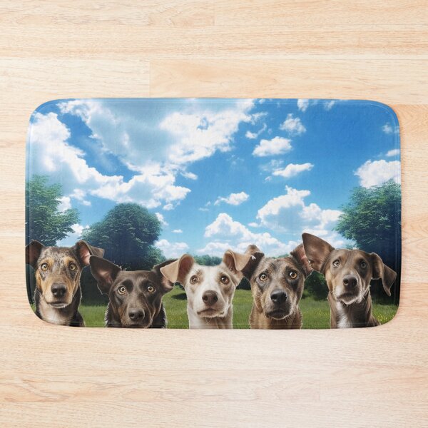 Item preview, Five curious funny dogs looking peeping staring peeking standing on in inside out of through window view designed and sold by zand-n-zive.