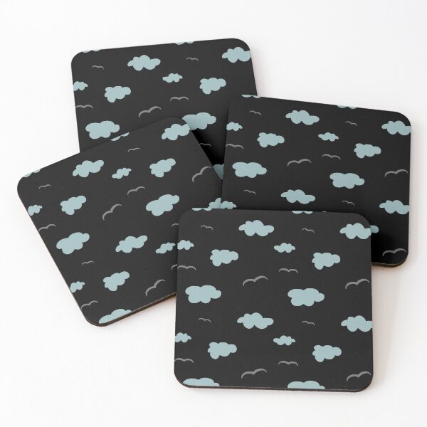 Item preview, Cloud bird sky simple black seamless pattern  designed and sold by Yana Mustafina | Boho Soulful Designs.