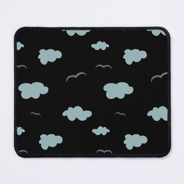 Item preview, Cloud bird sky simple black seamless pattern designed and sold by Yana Mustafina | Boho Soulful Designs.