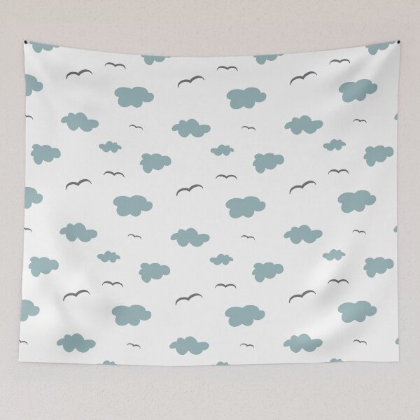 Item preview, Cloud bird sky simple child seamless pattern  designed and sold by Yana Mustafina | Boho Soulful Designs.
