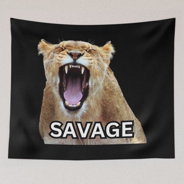 Item preview, Fierce and savage roaring powerful lioness   designed and sold by TheSeasonalYard.