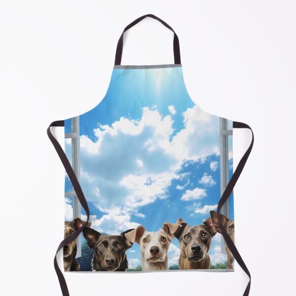 Item preview, Five curious funny dogs looking peeping staring peeking standing on in inside out of through window view designed and sold by zand-n-zive.