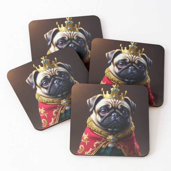 Item preview, Cute Pug Dog in Royal King's Robes with Crown designed and sold by allhistory.