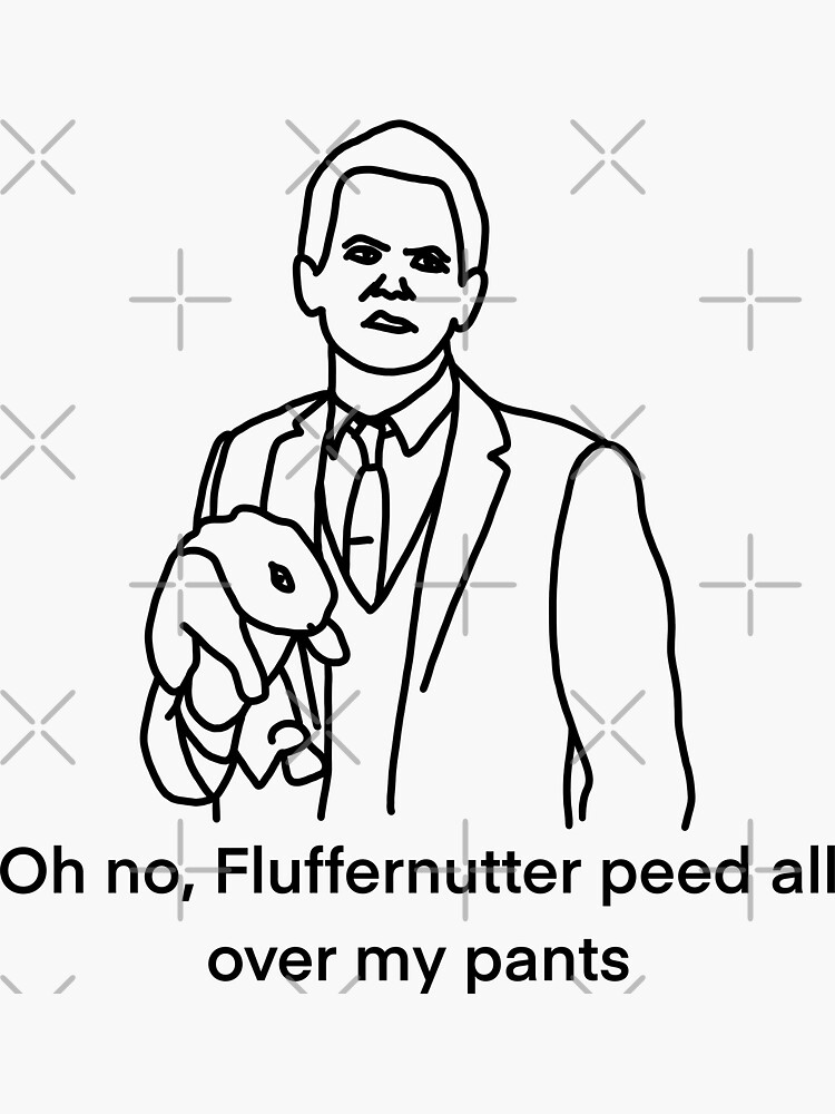 "Fluffernutter peed all over my pants digital art" Sticker for Sale by
