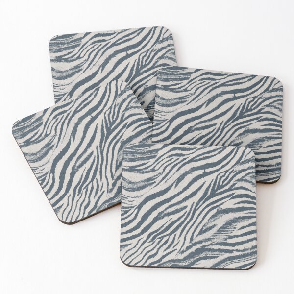 Item preview, Grunge Zebra Pattern in Charcoal Grey / Blue designed and sold by SamJanner.