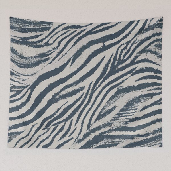 Item preview, Grunge Zebra Pattern in Charcoal Grey / Blue designed and sold by SamJanner.