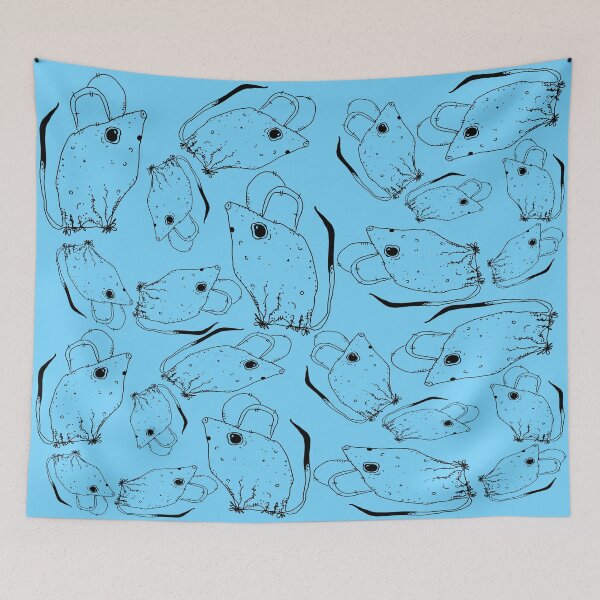 Item preview, TINY BUT MIGHTY BLACK x SKY BLUE RODENT MOUSE  designed and sold by GIVENGRACE.ART.