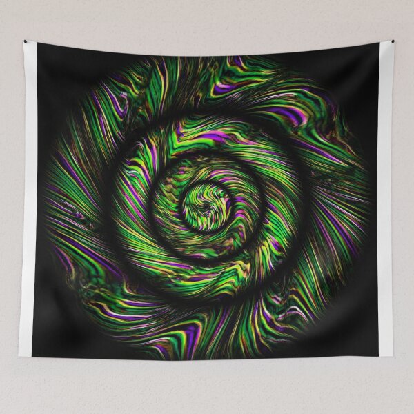 Item preview, green and purple concentric circular zigzag wave patterns designed and sold by mister-john.