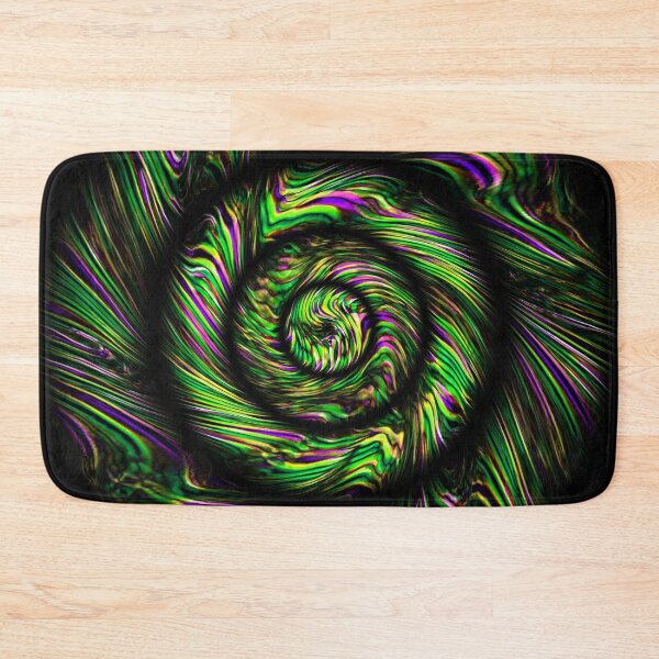 Item preview, green and purple concentric circular zigzag wave patterns designed and sold by mister-john.