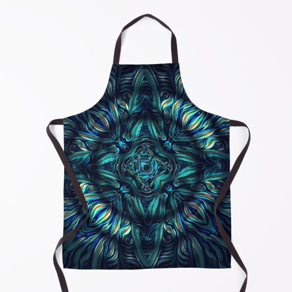 Item preview, cross shaped blue and green concentric circular zigzag wave patterns designed and sold by mister-john.