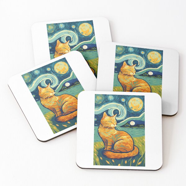 Item preview, Van gogh Starry night Orange Cat  designed and sold by Vangoholic.