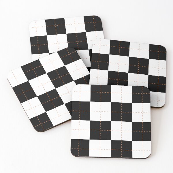 Item preview, Checkerboard with orange stitch pattern designed and sold by Ragpamuffin.