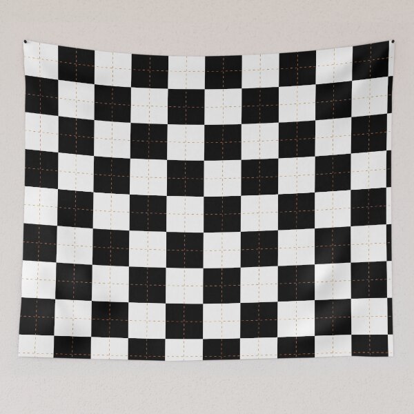 Item preview, Checkerboard with orange stitch pattern designed and sold by Ragpamuffin.