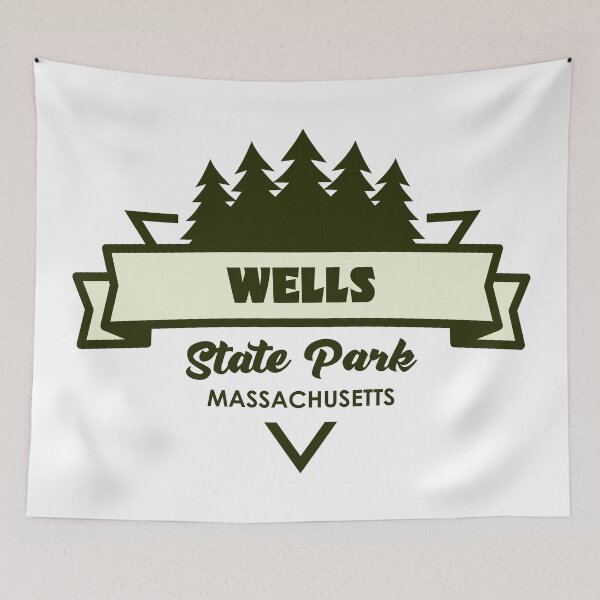 Item preview, Wells State Park Massachusetts Trees And Ribbon designed and sold by bivenart.