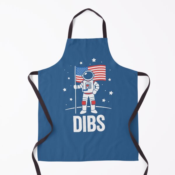 Item preview, Funny Patriotic Astronaut Claims Dibs on the Moon with an American Flag designed and sold by hadleyfoo.