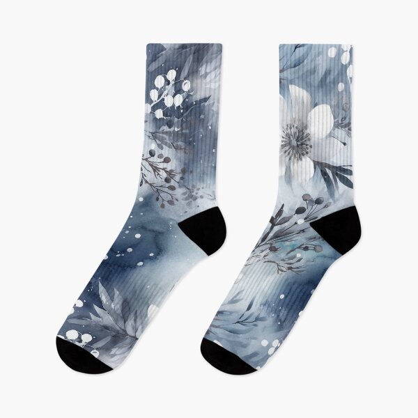 Item preview, Midwinter's Dream var. 3: Ethereal Floral Winter Scene in Moonlight and Snow  designed and sold by stateofhuman.